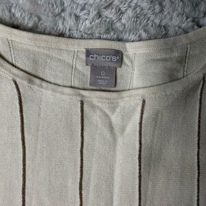 Chico's Light Tan Textured COTTON Top